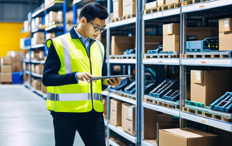 스마트물류 로봇 창고 구현 사례 - **Prompt 1: The Automated Ballet of a Smart Warehouse**
    "A vast, impeccably organized, and brigh...