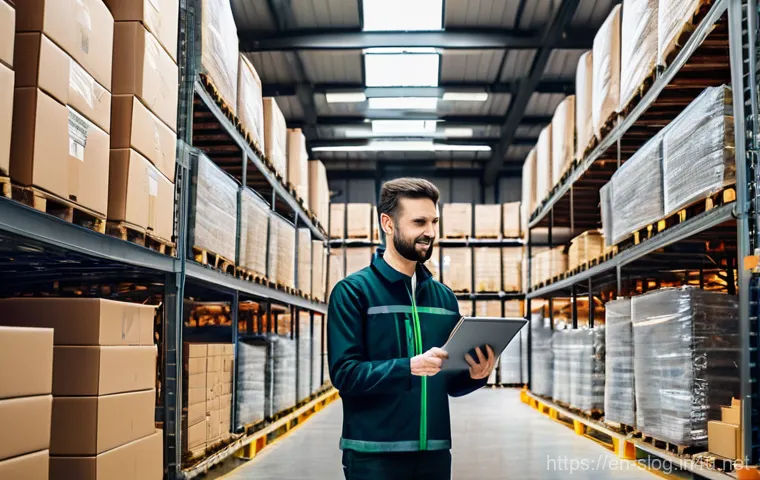 스마트물류 관련 국제 인증 - **Prompt:** "An engaging scene depicting the digital age of international freight forwarding. A dive...