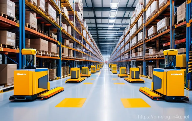 스마트물류 직업 전망 - **Prompt:** An experienced Automation Technician, wearing a practical, clean company uniform with sa...