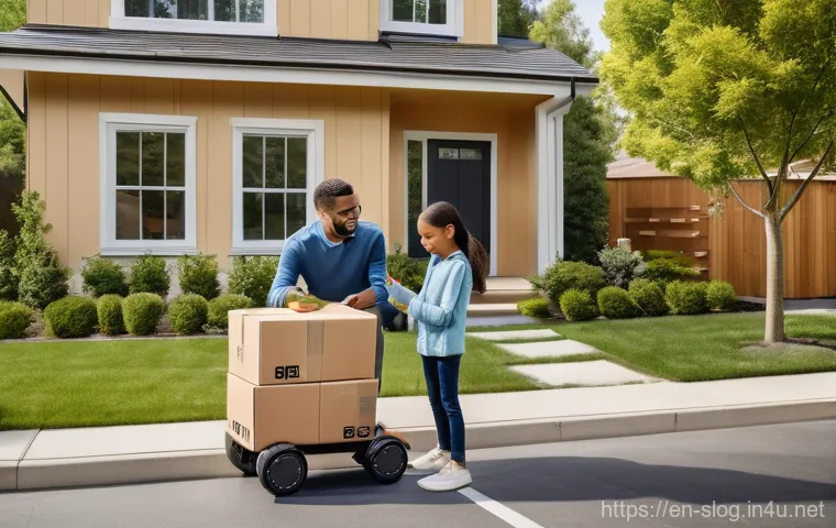 스마트물류 공급망 관리 비법 - A vibrant, ultra-modern smart warehouse interior focusing on sustainable operations. Autonomous Mobi...