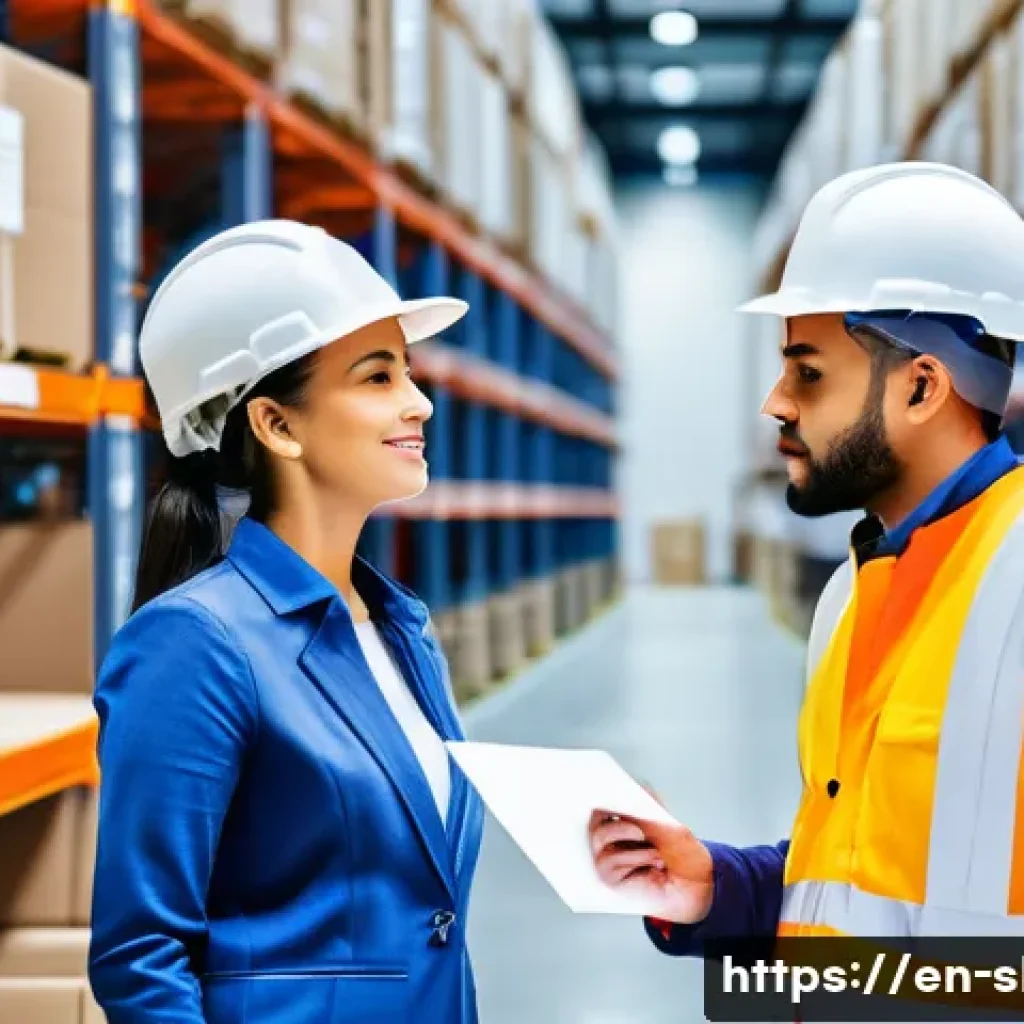 스마트물류 취업 성공 면접 질문 - **Prompt:** A diverse team of logistics professionals collaborates in a modern distribution center. ...